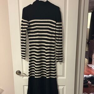 Zara Black and White Striped Dress